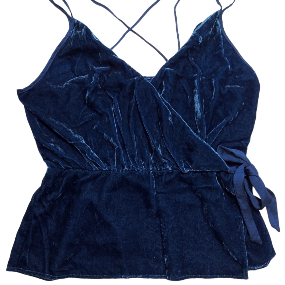Express Velvet Faux Wrap Spaghetti Strap Top